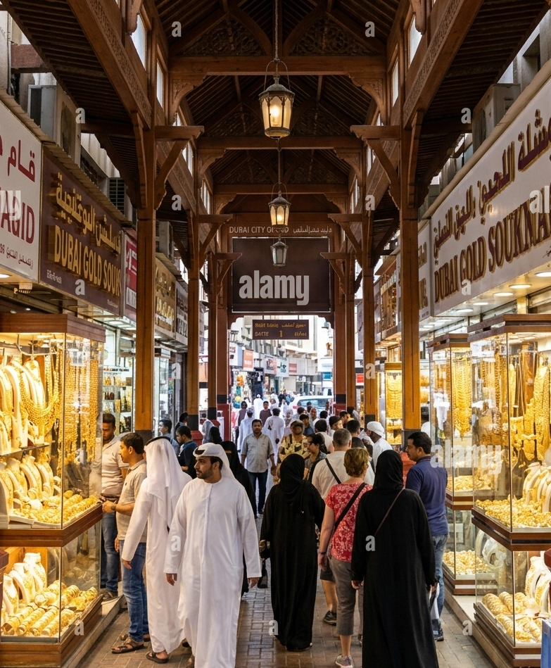 Espaço para foto própria de Gold Souk e Textile Souk, Dubai