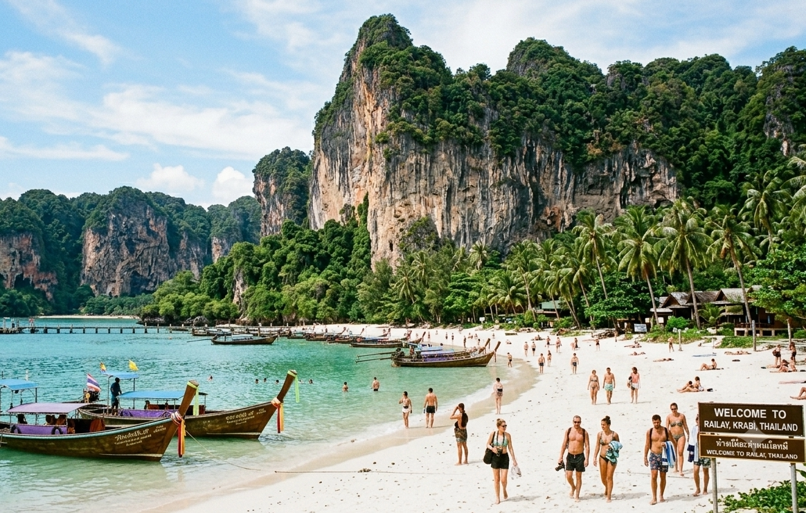 Espaço visual para foto de Krabi e Railay
