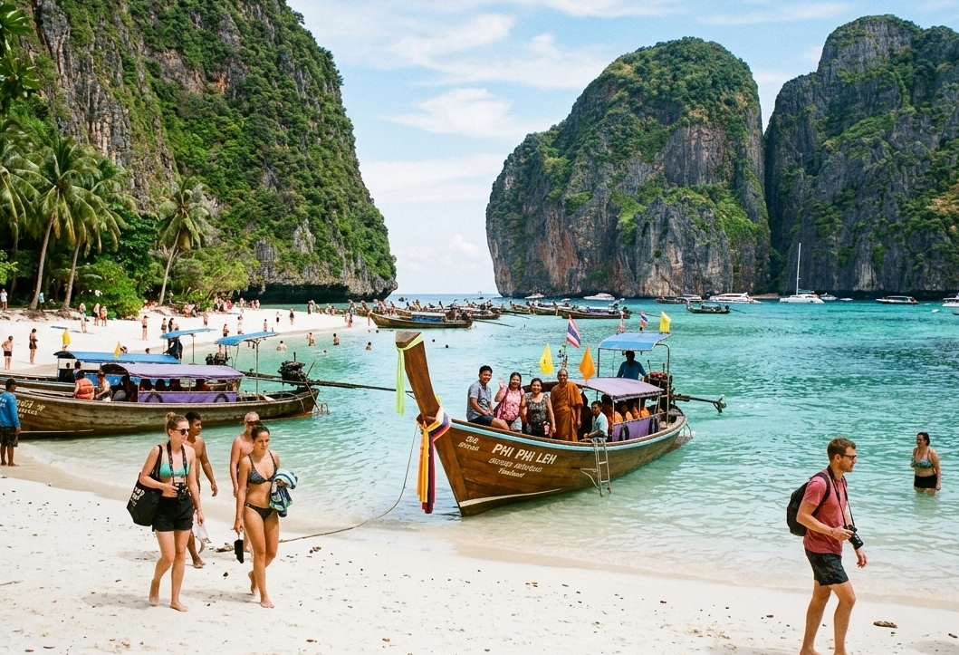 Espaço visual para foto das Ilhas Phi Phi