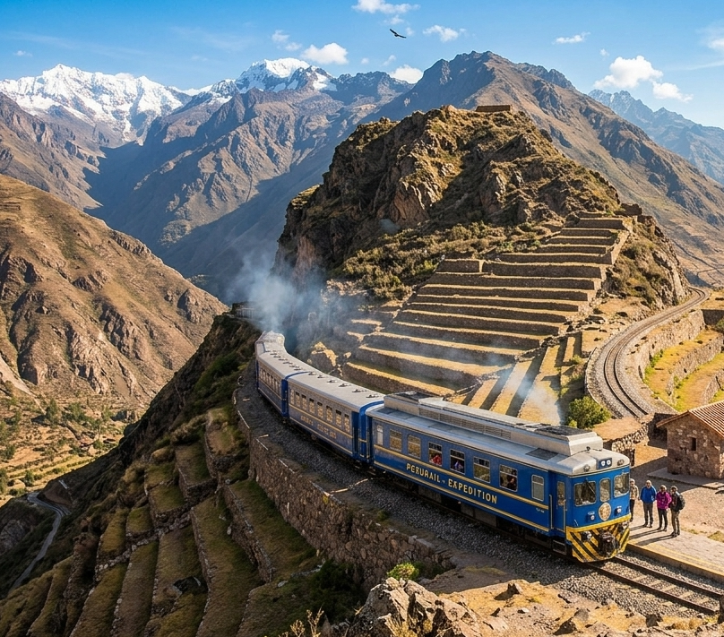 Espaço para foto própria de viagem de trem para Cusco no Peru